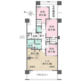 ザ・パークハウス芦屋レジデンスの間取図