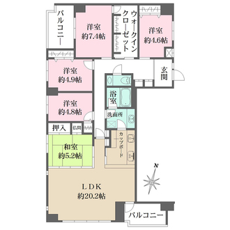 芦屋浜町アーバンプラザの間取図