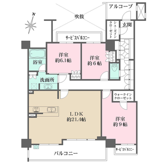 ブランズ芦屋翠ヶ丘の間取図