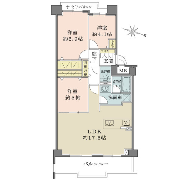RICイーストコート4番街4番館の間取図