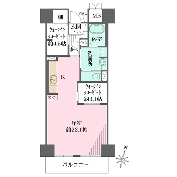 RICイーストコート11番街の間取図