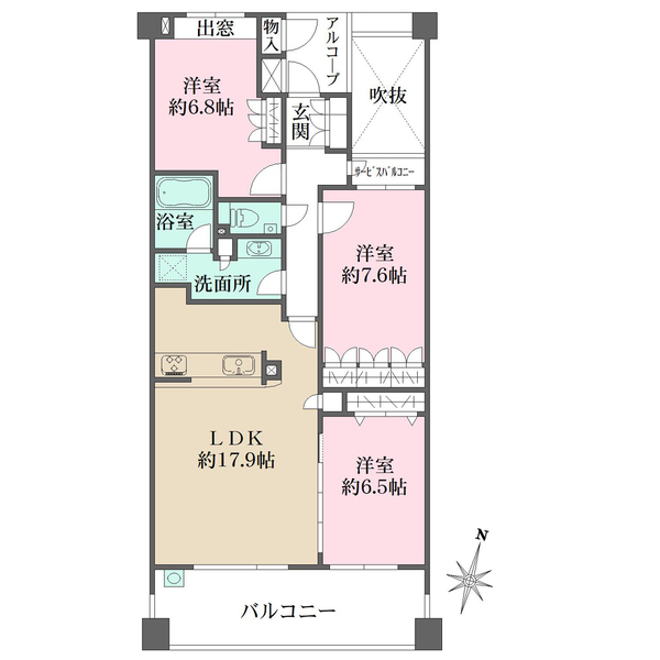 ジークレフ御影山手緑楓館の間取図