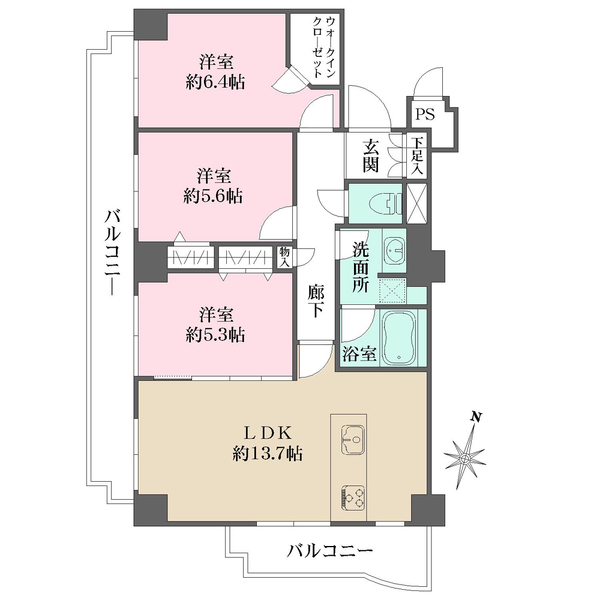 エクセーラ住吉の間取図