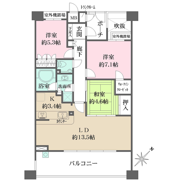 グランスイート六甲篠原本町の間取図