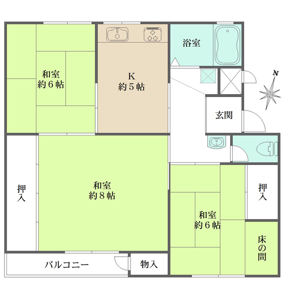 渦が森コーポの間取図