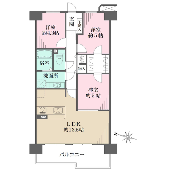 RICウエストコート4番街東棟の間取図