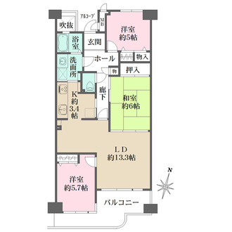野村ステイツ六甲道の間取図