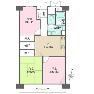 岡本パークマンションの間取図