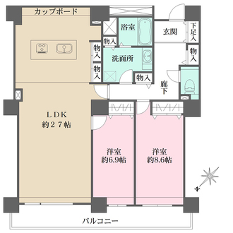 RICウエストコート3番街1番館の間取図