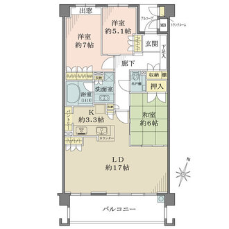 六甲マナーズコートの間取図