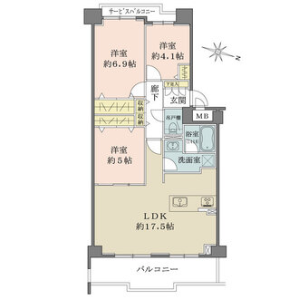 RICイーストコート4番街4番館の間取図