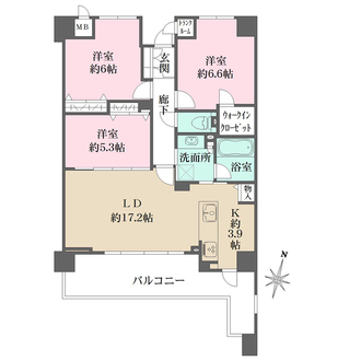 ファミールグラン六甲赤松町の間取図