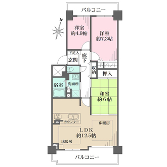RICウエストコート7番街3番館の間取図