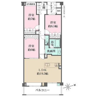 ジークレフ御影山手緑楓館の間取図