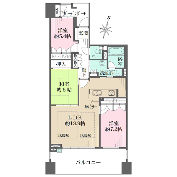 摩耶シーサイドプレイスウエスト3番館の間取図