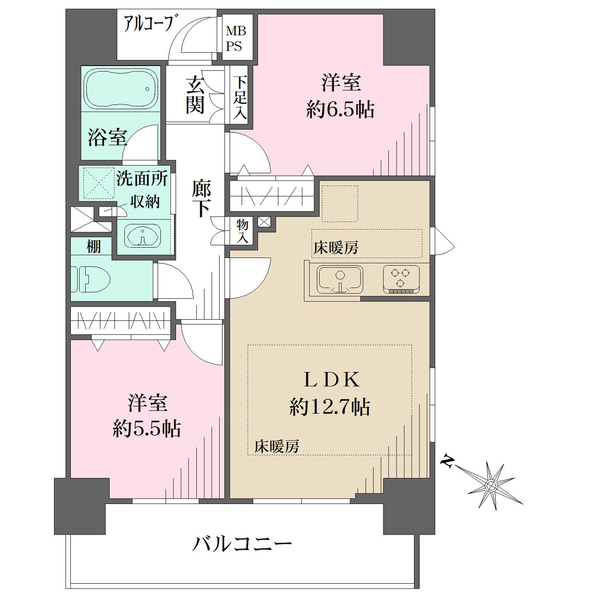 ワコーレKOBE元町通の間取図