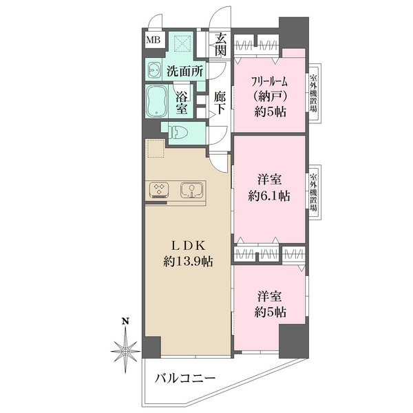 アーバンヴィレッジ中山手の間取図