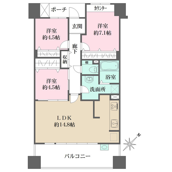 西神中央パークホームズの間取図