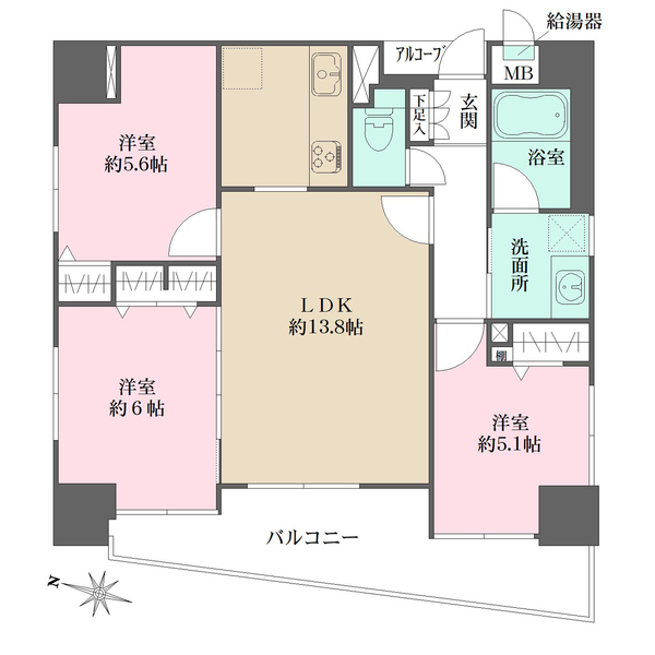 カーサ神戸下山手の間取図