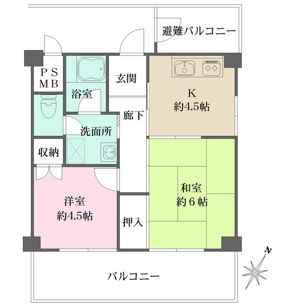 サンゼン山手ハイツの間取図