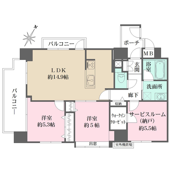 サンシャイン中山手の間取図