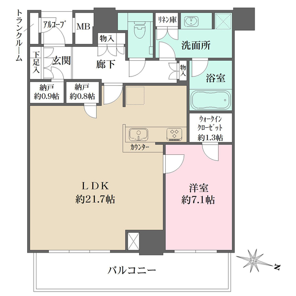 ザ・パークハウス神戸ハーバーランドタワーの間取図