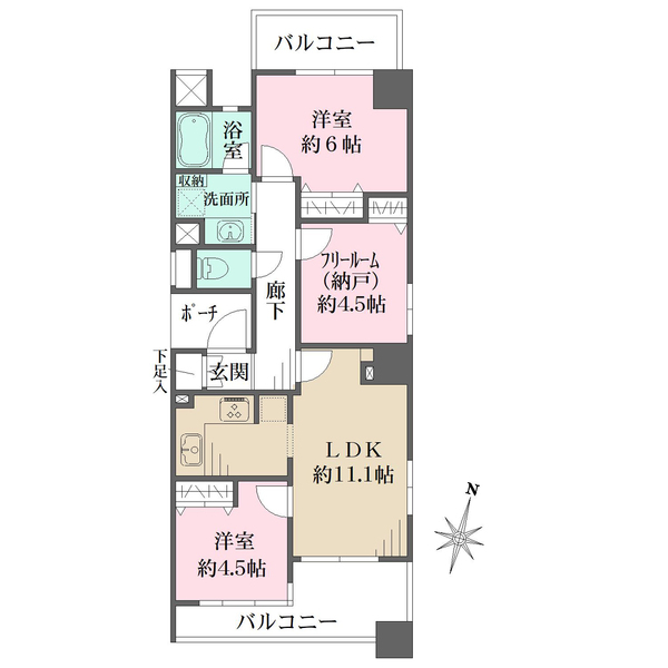 ワコーレ ディ・アルクス三宮の間取図