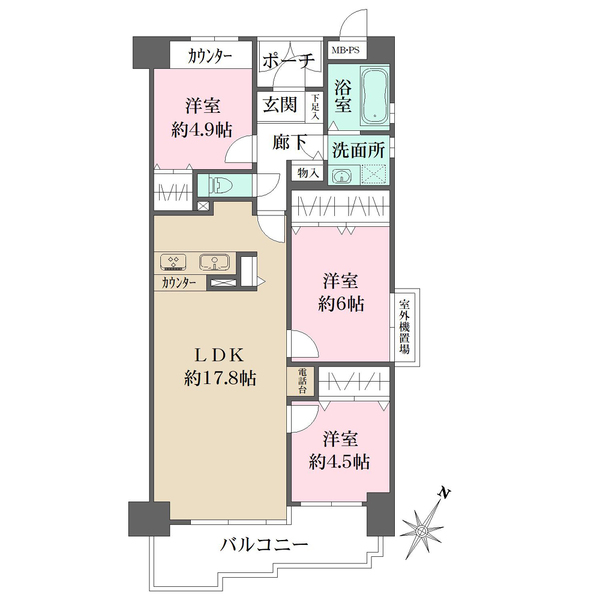 ライオンズマンション灘南の間取図