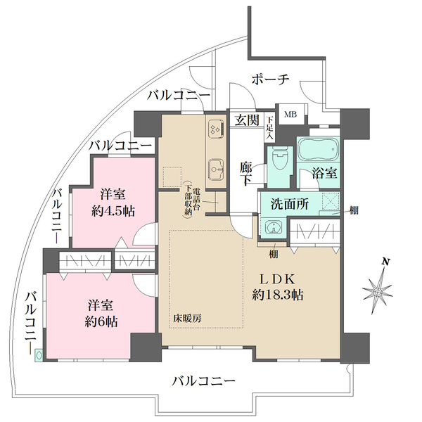 セレッソコート夙川エルシオンの間取図