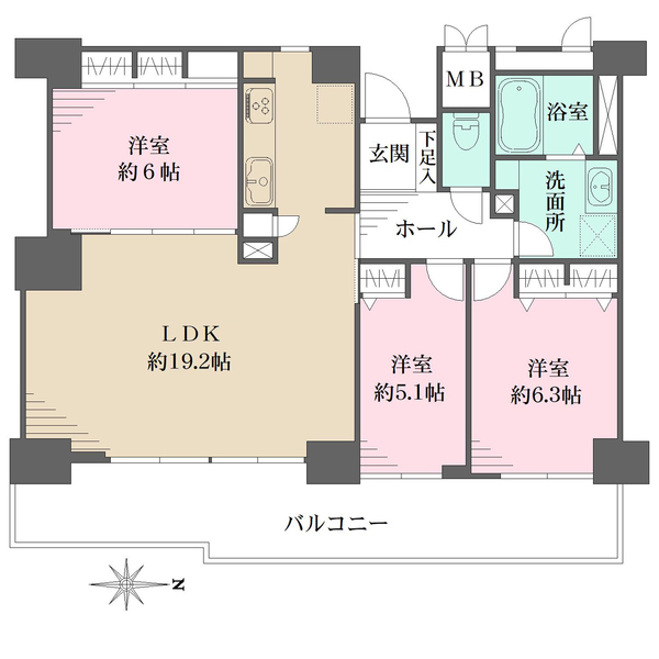ラ・フォルテ西神中央2番館の間取図