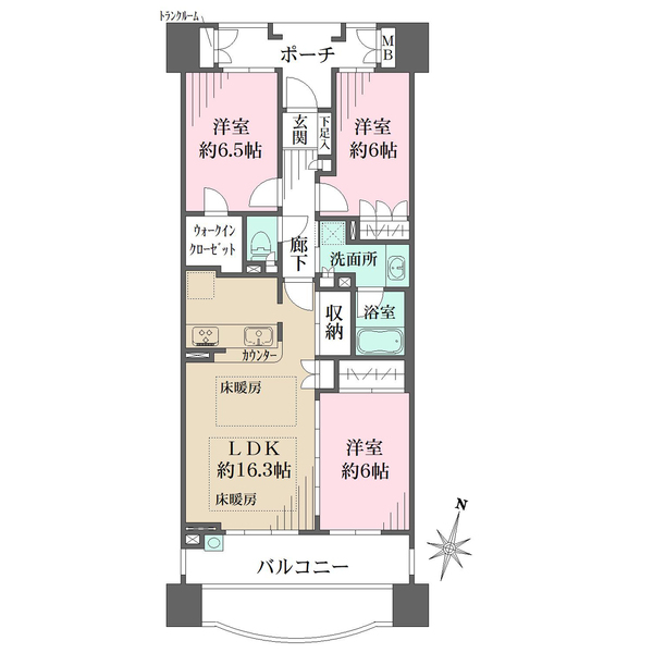 摩耶シーサイドプレイスウエスト3番館の間取図
