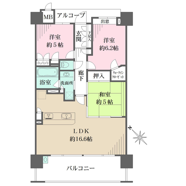 リーデンススクエア学園東町の間取図