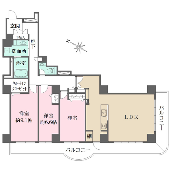 須磨パークヒルズC棟の間取図