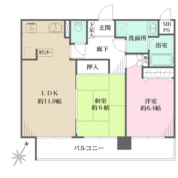 パルシオ三宮フラワーロードの間取図