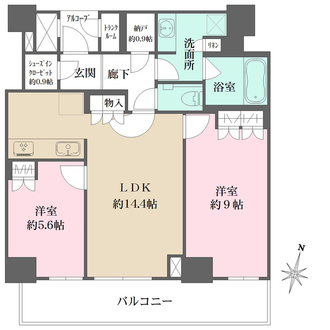 ザ・パークハウス神戸ハーバーランドタワーの間取図
