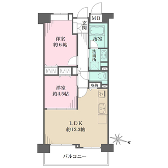 レーベン三宮の間取図
