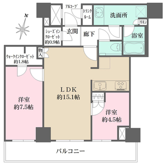 ザ・パークハウス神戸ハーバーランドタワーの間取図