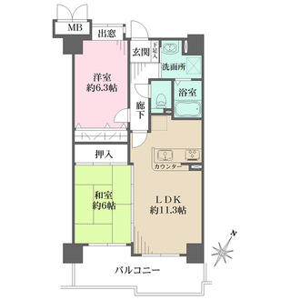コスモ三宮アーバンスクエアの間取図