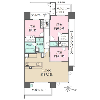 摩耶シティSTATION BLOOMの間取図