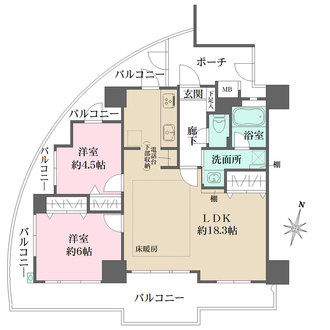 セレッソコート夙川エルシオンの間取図