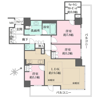 ザ・パークハウス神戸タワーの間取図