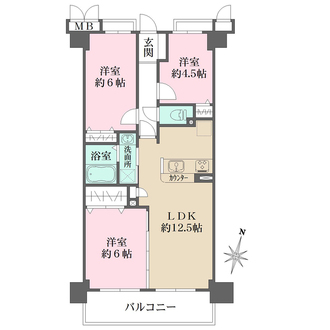 グラン・フェルティ神戸山手通りの間取図