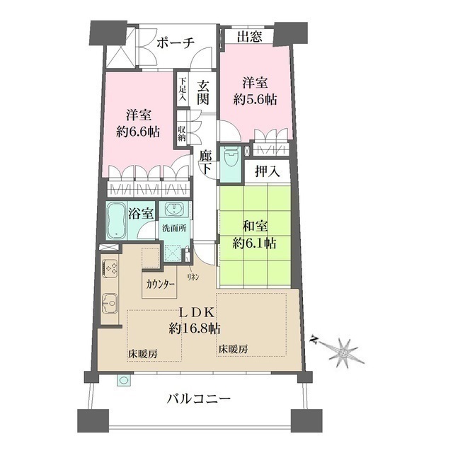 リーデンススクエア宝塚リバージュの間取図