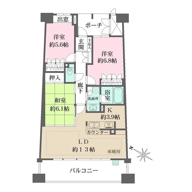 リーデンススクエア宝塚リバージュの間取図