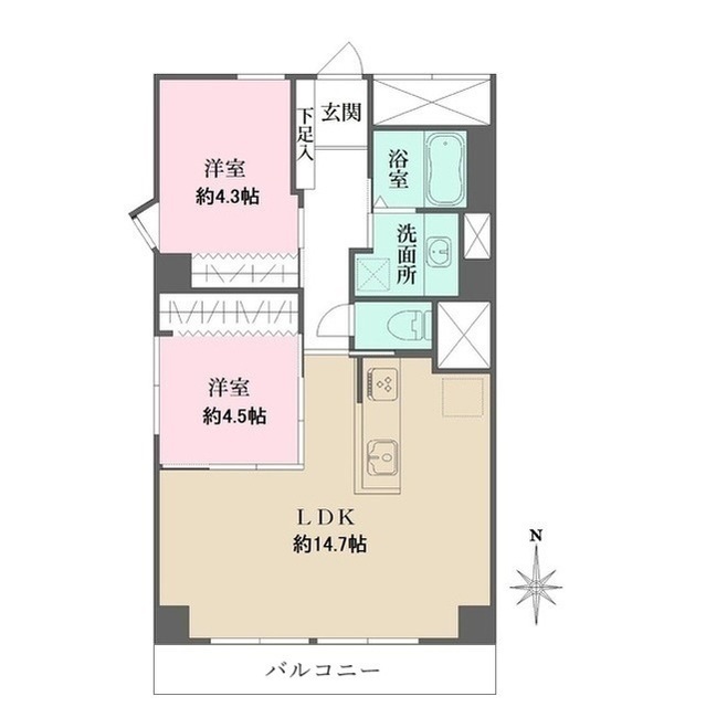 芦屋翠ケ丘パークマンションの間取図