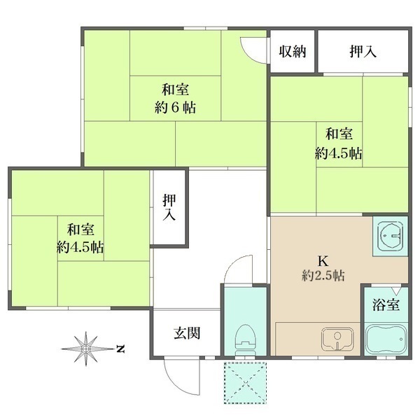 伊丹市西台４丁目戸建南側の間取図