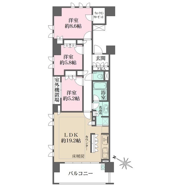 ザ・パークハウス芦屋レジデンスの間取図