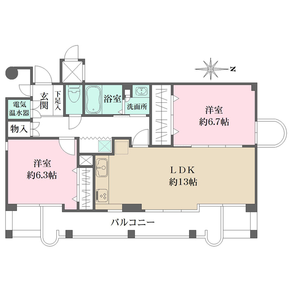 チェリービュウ芦屋川の間取図