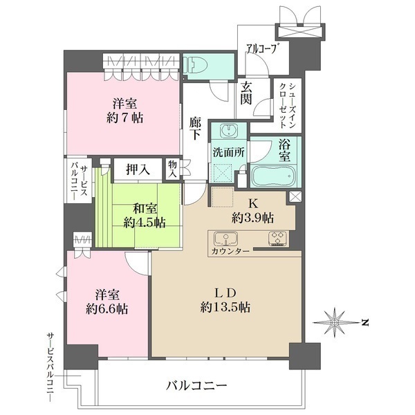 ルネグラン西宮北口昭和園の間取図