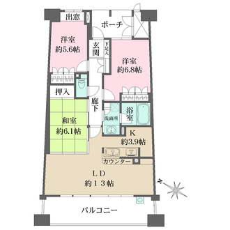 リーデンススクエア宝塚リバージュの間取図